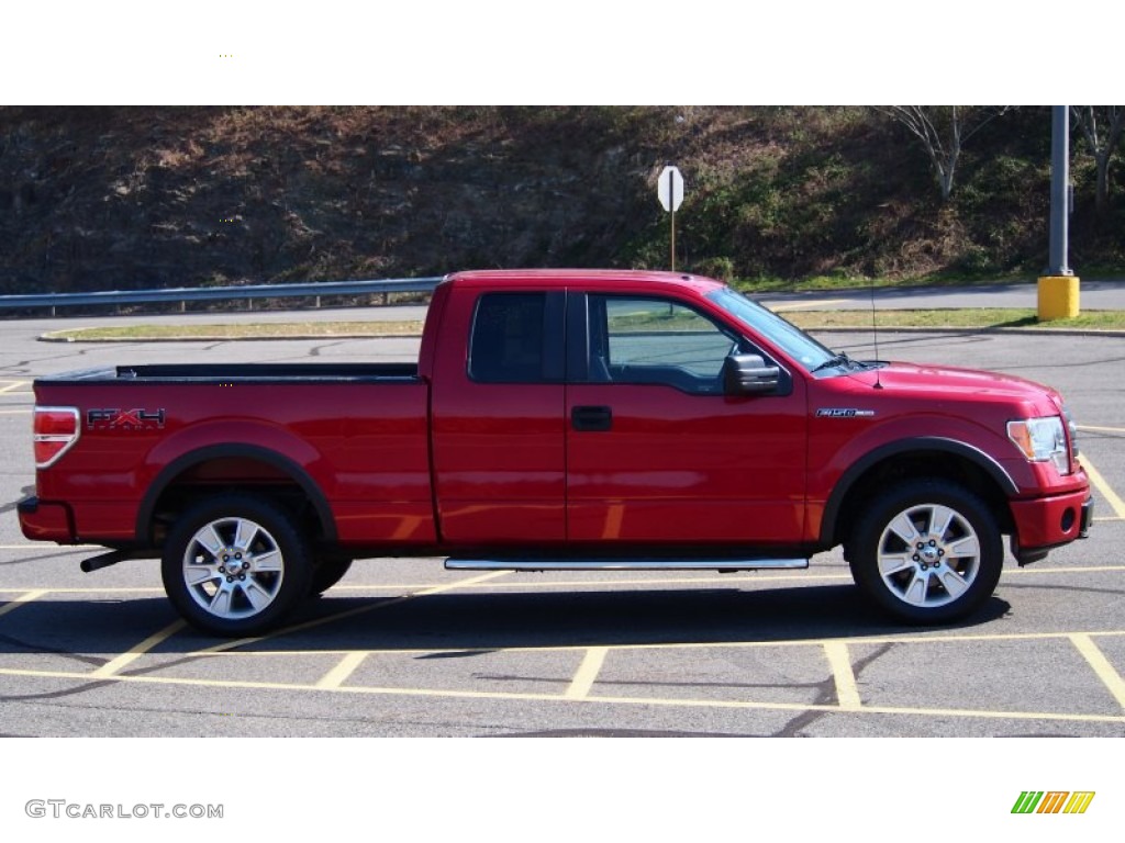 2010 F150 FX4 SuperCab 4x4 - Red Candy Metallic / Black photo #7