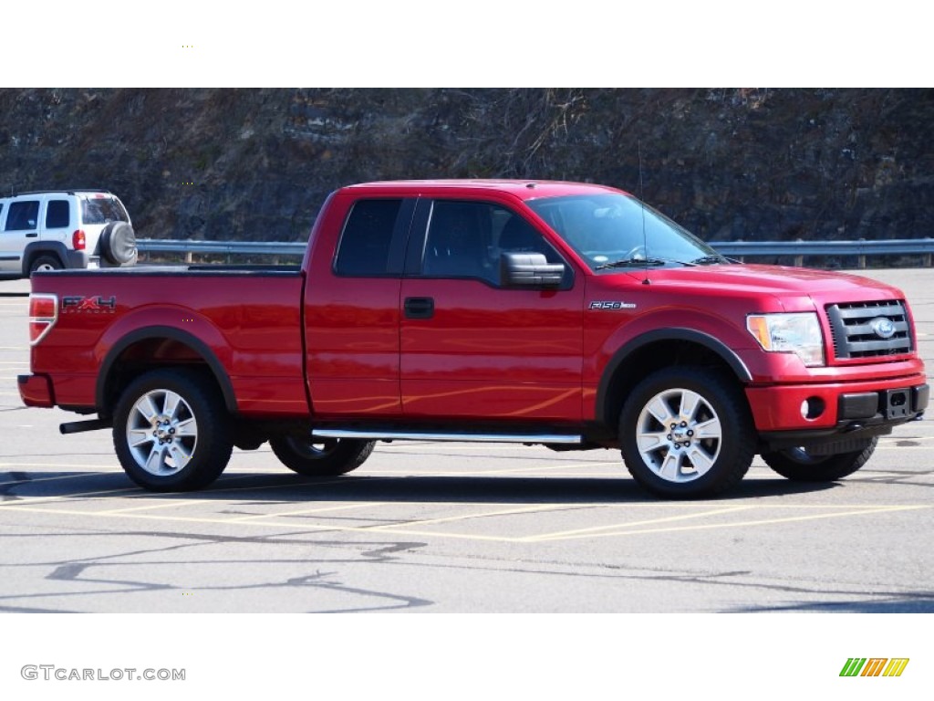 2010 F150 FX4 SuperCab 4x4 - Red Candy Metallic / Black photo #8