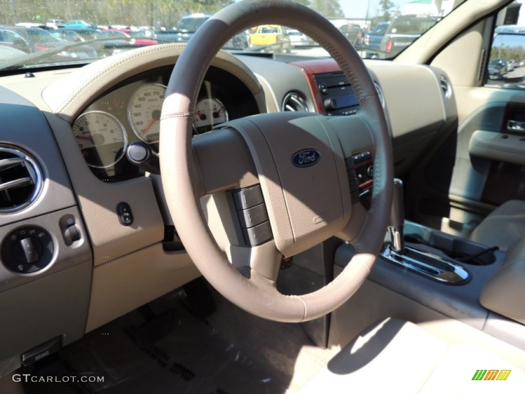 2006 F150 Lariat SuperCrew 4x4 - Dark Shadow Grey Metallic / Tan photo #4