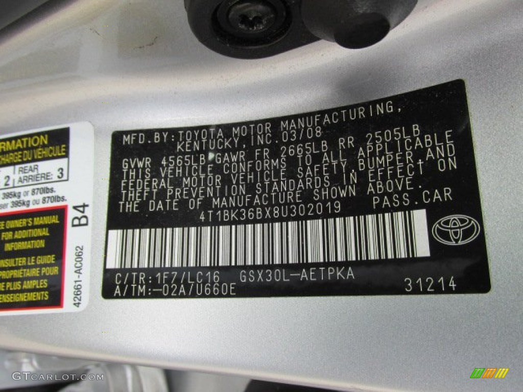 2008 Avalon Limited - Classic Silver Metallic / Ash Gray photo #19