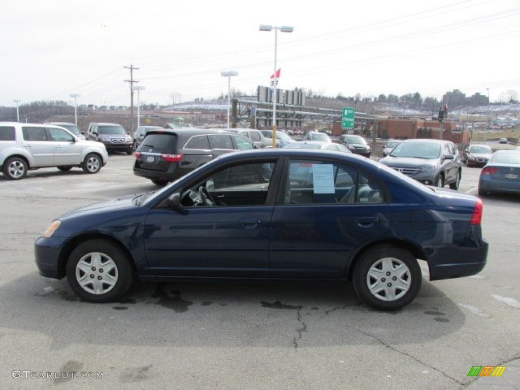 2003 Civic LX Sedan - Eternal Blue Pearl / Gray photo #5