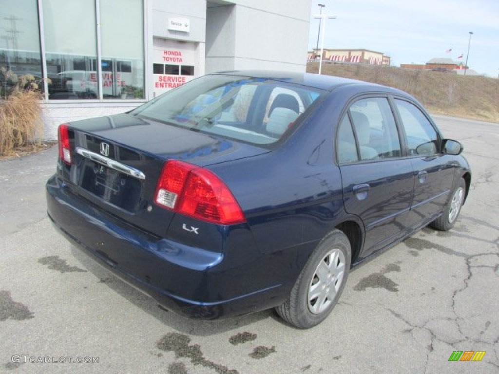 2003 Civic LX Sedan - Eternal Blue Pearl / Gray photo #8