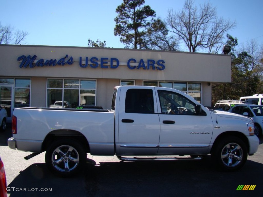 2006 Ram 1500 Laramie Quad Cab - Bright White / Medium Slate Gray photo #2