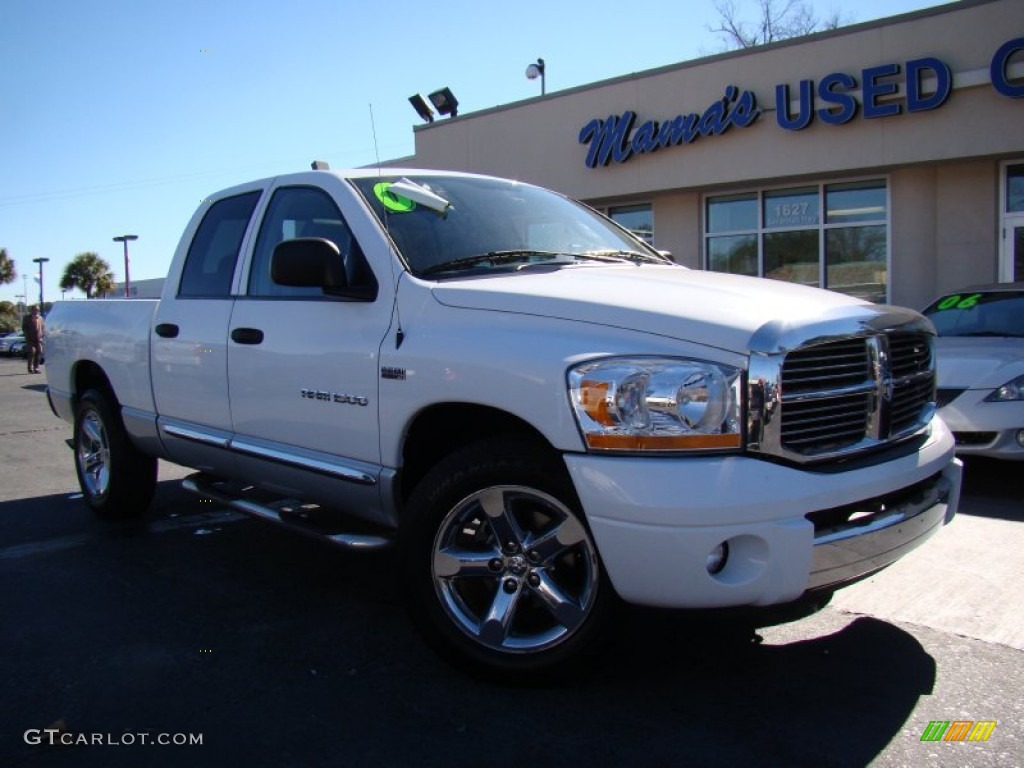 2006 Ram 1500 Laramie Quad Cab - Bright White / Medium Slate Gray photo #24