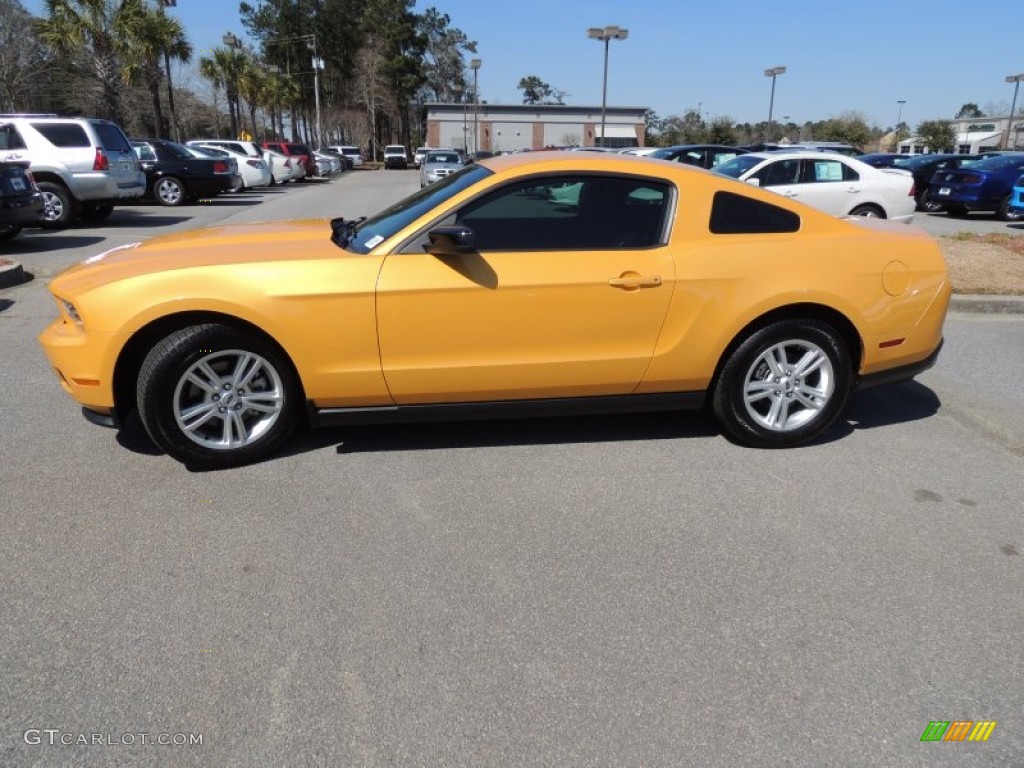 Yellow Blaze Metallic Tri-coat 2011 Ford Mustang V6 Coupe Exterior Photo #78080891