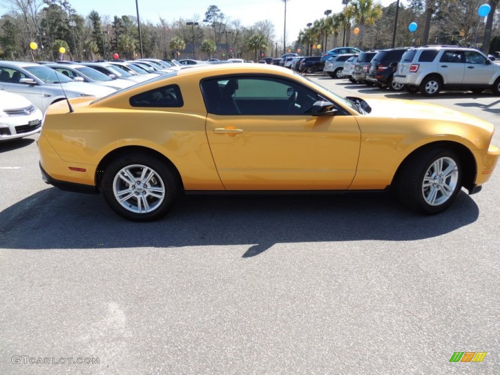 2011 Mustang V6 Coupe - Yellow Blaze Metallic Tri-coat / Charcoal Black photo #9