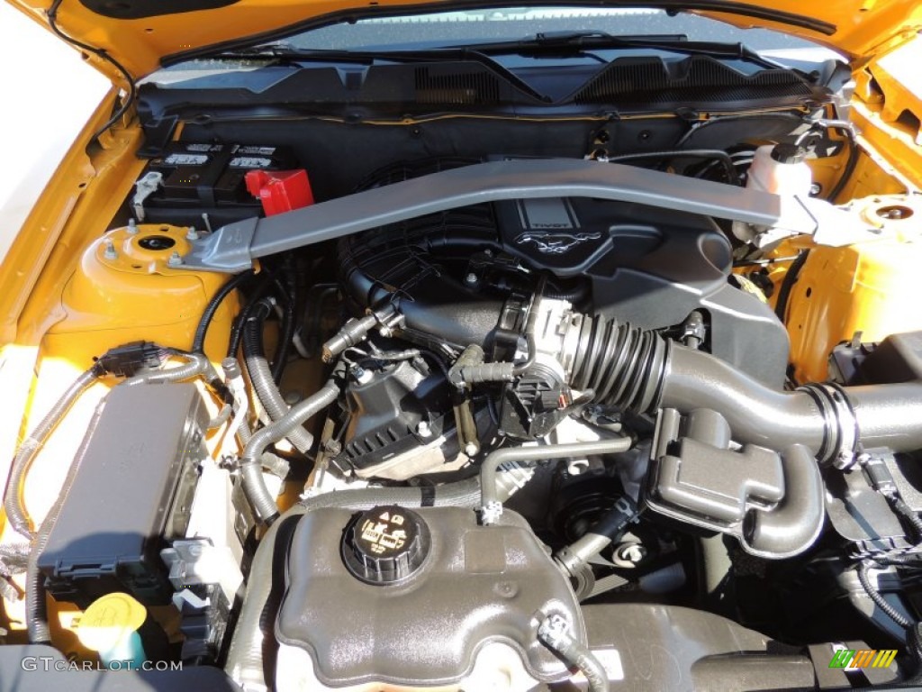 2011 Mustang V6 Coupe - Yellow Blaze Metallic Tri-coat / Charcoal Black photo #15