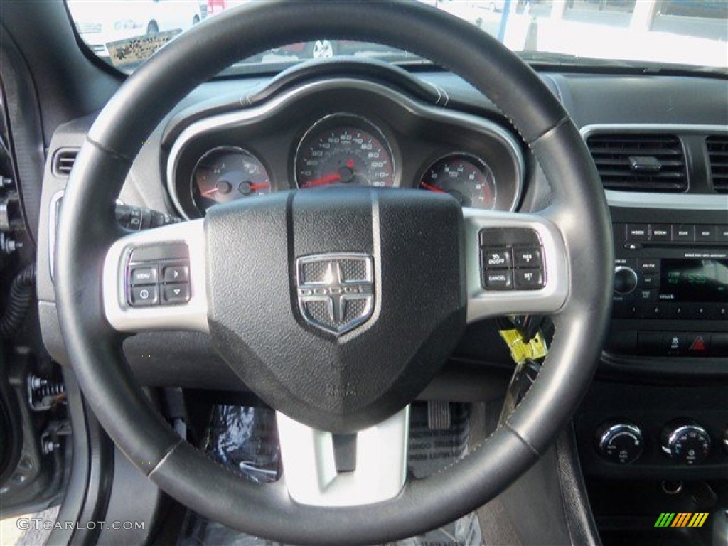 2012 Dodge Avenger SXT Black Steering Wheel Photo #78083729