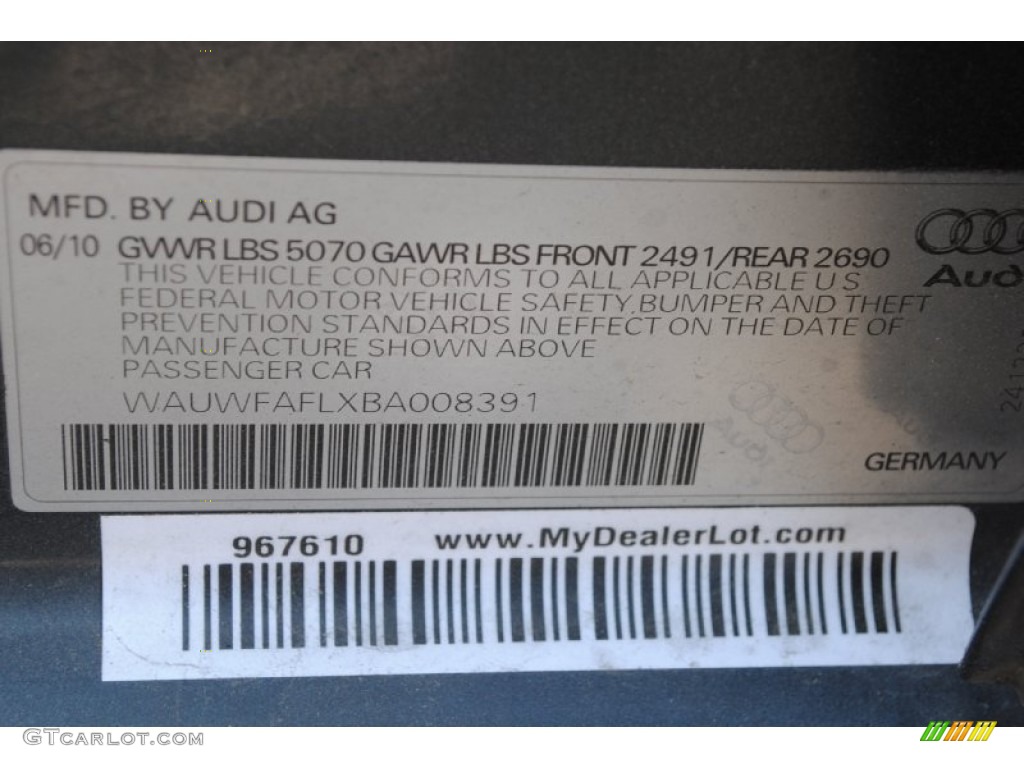 2011 A4 2.0T quattro Avant - Meteor Grey Pearl / Black photo #25