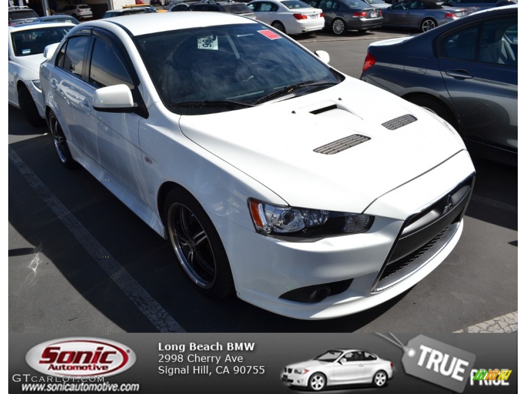 2010 Lancer RALLIART AWD - Wicked White Metallic / Black photo #1