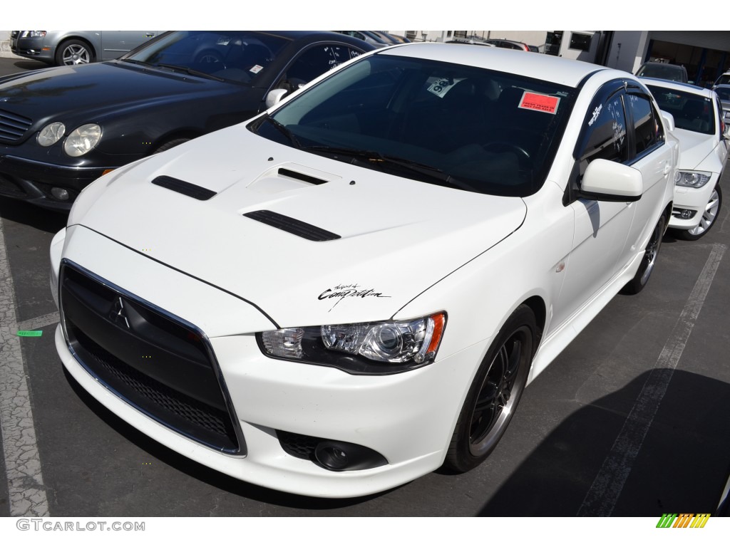 2010 Lancer RALLIART AWD - Wicked White Metallic / Black photo #11