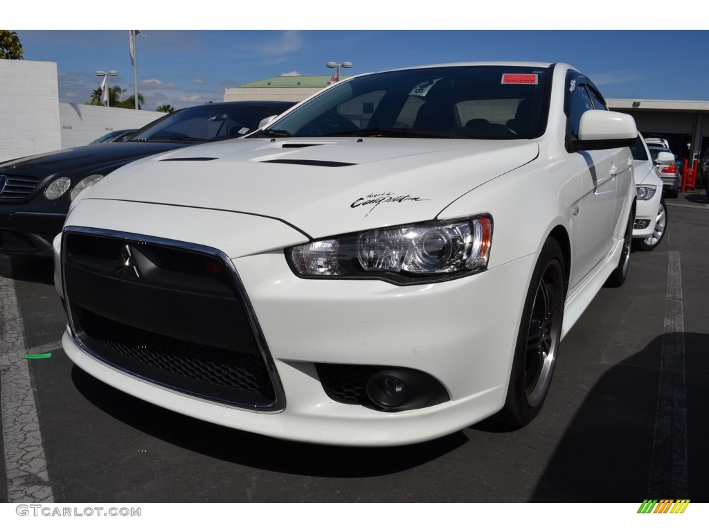 2010 Lancer RALLIART AWD - Wicked White Metallic / Black photo #12