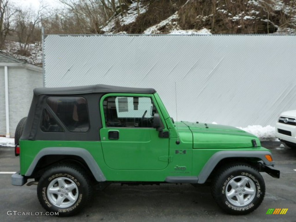 2005 Wrangler X 4x4 - Electric Lime Green Pearl / Dark Slate Gray photo #10