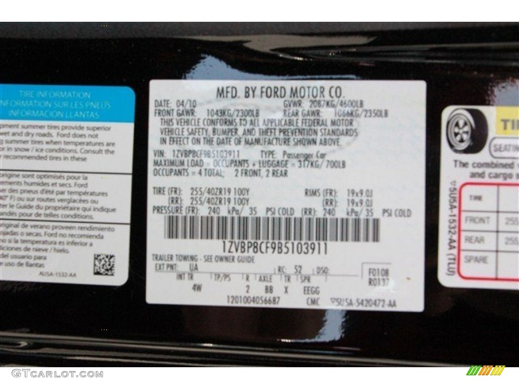2011 Mustang GT Premium Coupe - Ebony Black / Charcoal Black photo #56