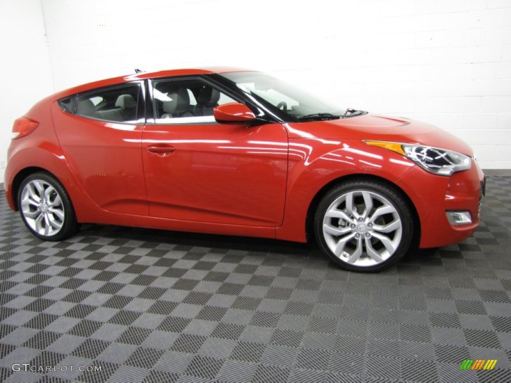 Boston Red 2012 Hyundai Veloster Standard Veloster Model Exterior Photo #78091048