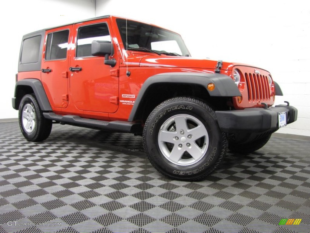 2011 Wrangler Unlimited Sport S 4x4 - Flame Red / Black photo #1