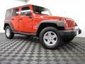 2011 Flame Red Jeep Wrangler Unlimited Sport S 4x4  photo #1