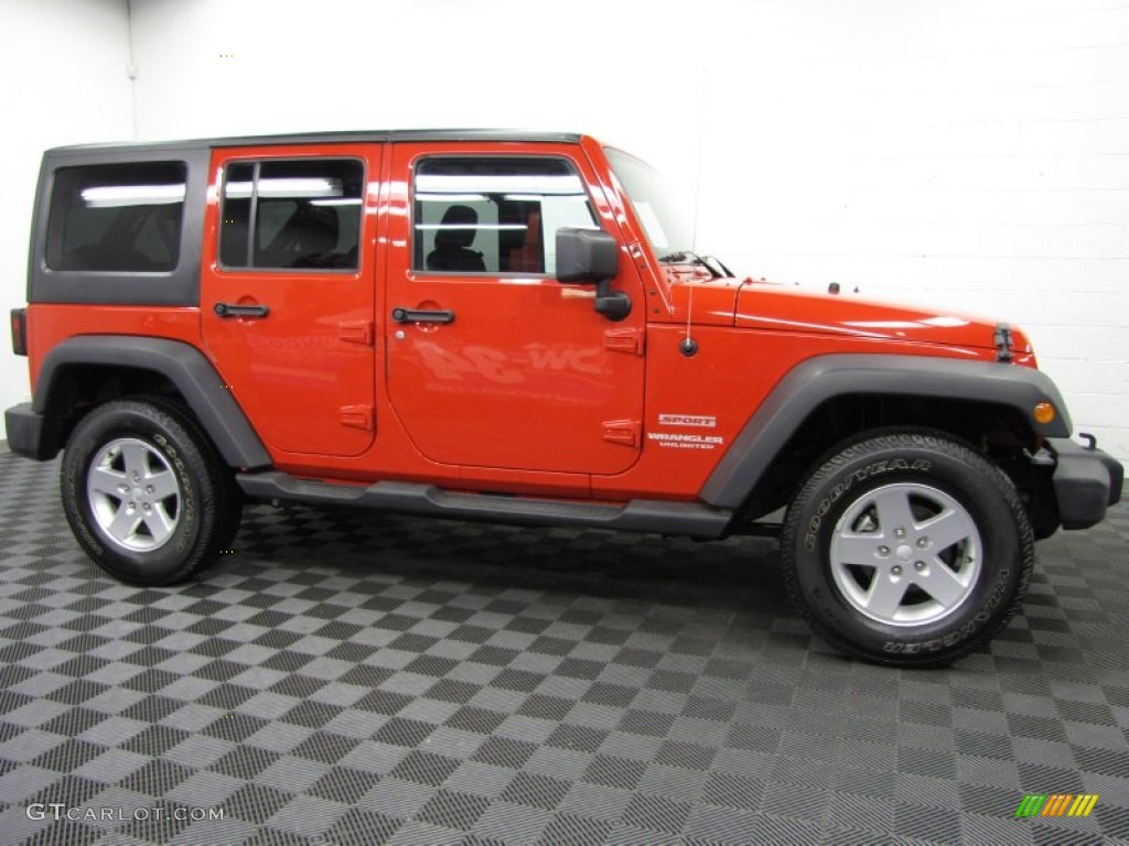 2011 Wrangler Unlimited Sport S 4x4 - Flame Red / Black photo #3