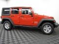 2011 Flame Red Jeep Wrangler Unlimited Sport S 4x4  photo #3