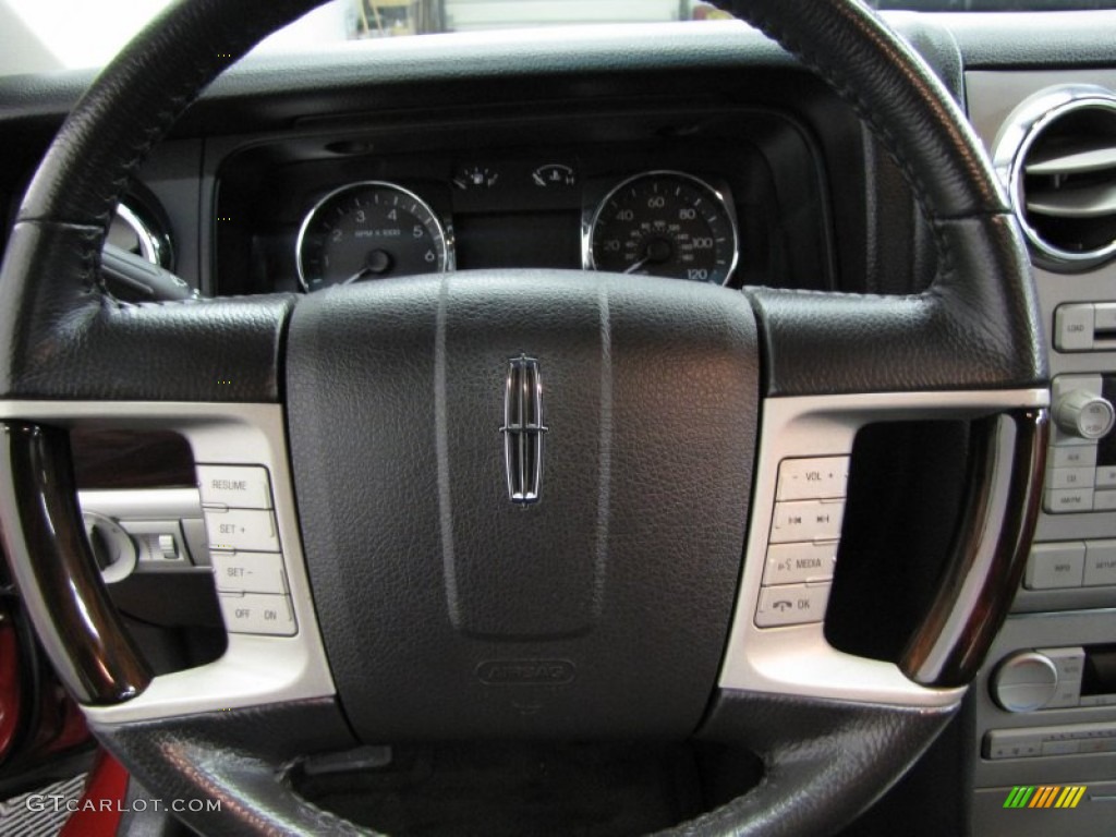 2008 Lincoln MKZ AWD Sedan Dark Charcoal Steering Wheel Photo #78092261