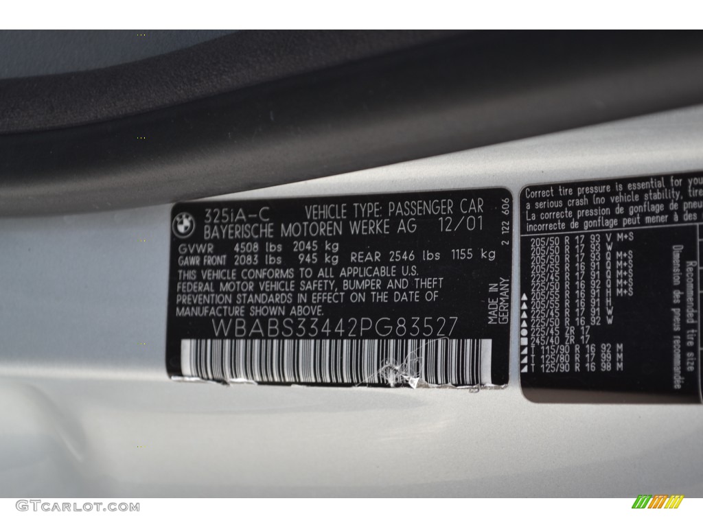 2002 3 Series 325i Convertible - Titanium Silver Metallic / Grey photo #6