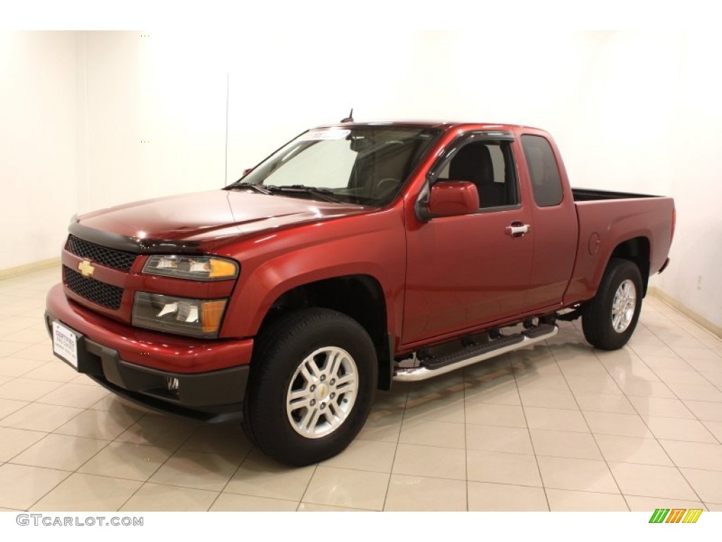 Cardinal Red Metallic 2011 Chevrolet Colorado LT Extended Cab 4x4 Exterior Photo #78093807