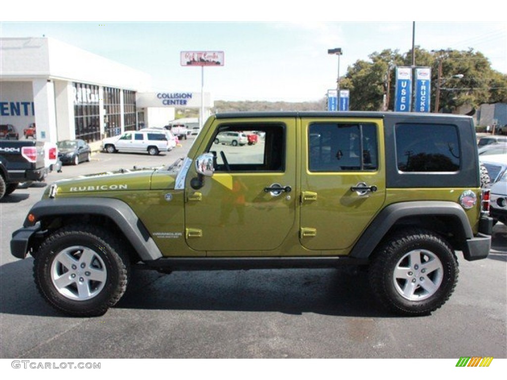 Rescue Green Metallic 2008 Jeep Wrangler Unlimited Rubicon 4x4 Exterior Photo #78095665