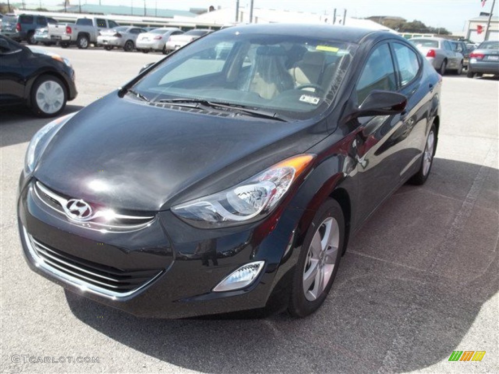 2013 Elantra GLS - Midnight Black / Beige photo #1
