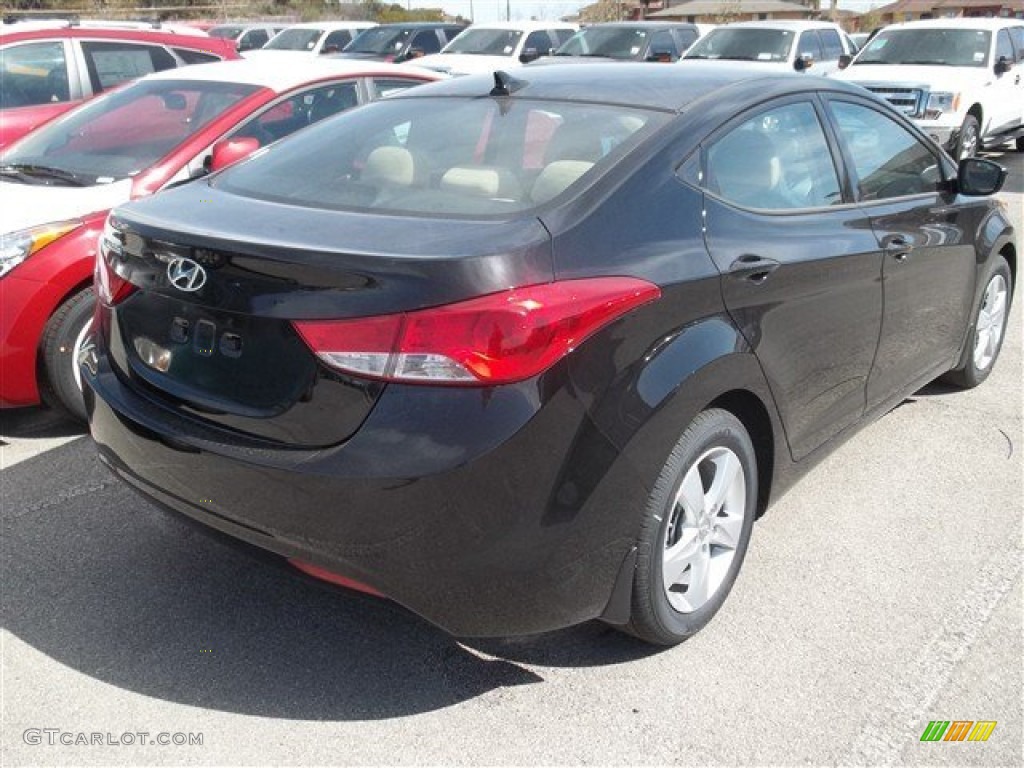 2013 Elantra GLS - Midnight Black / Beige photo #3