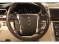 2010 Lincoln MKS Cashmere/Fine Line Ebony Interior Steering Wheel Photo