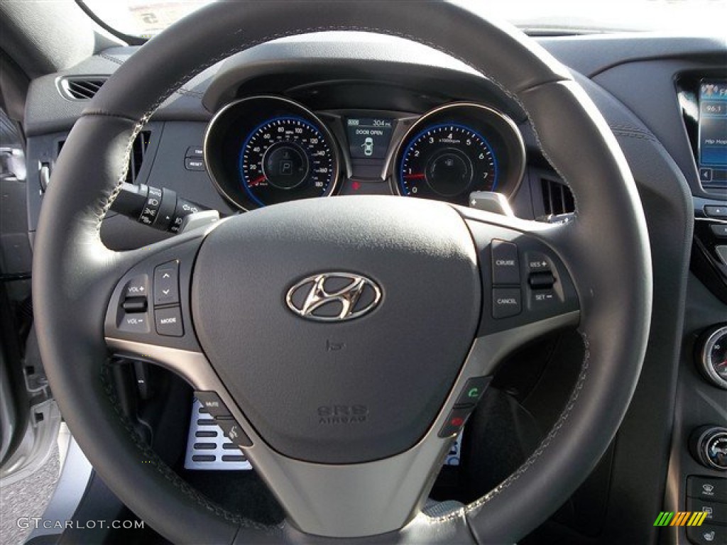 2013 Hyundai Genesis Coupe 3.8 Grand Touring Black Leather Steering Wheel Photo #78096752