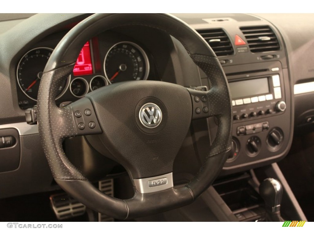 2009 Volkswagen GTI 4 Door Interlagos Black Cloth Steering Wheel Photo #78097124