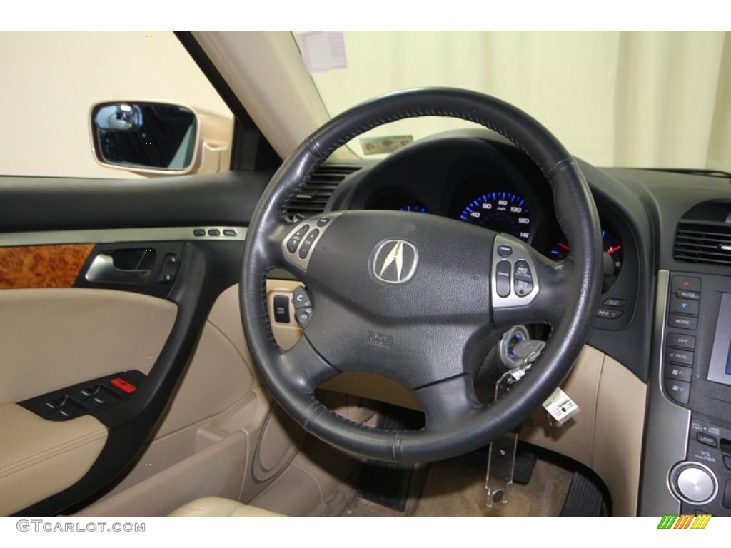 2006 Acura TL 3.2 Camel Steering Wheel Photo #78097316