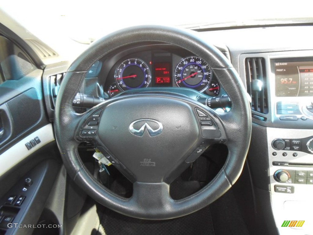 2007 Infiniti G 35 Sedan Graphite Black Steering Wheel Photo #78097591
