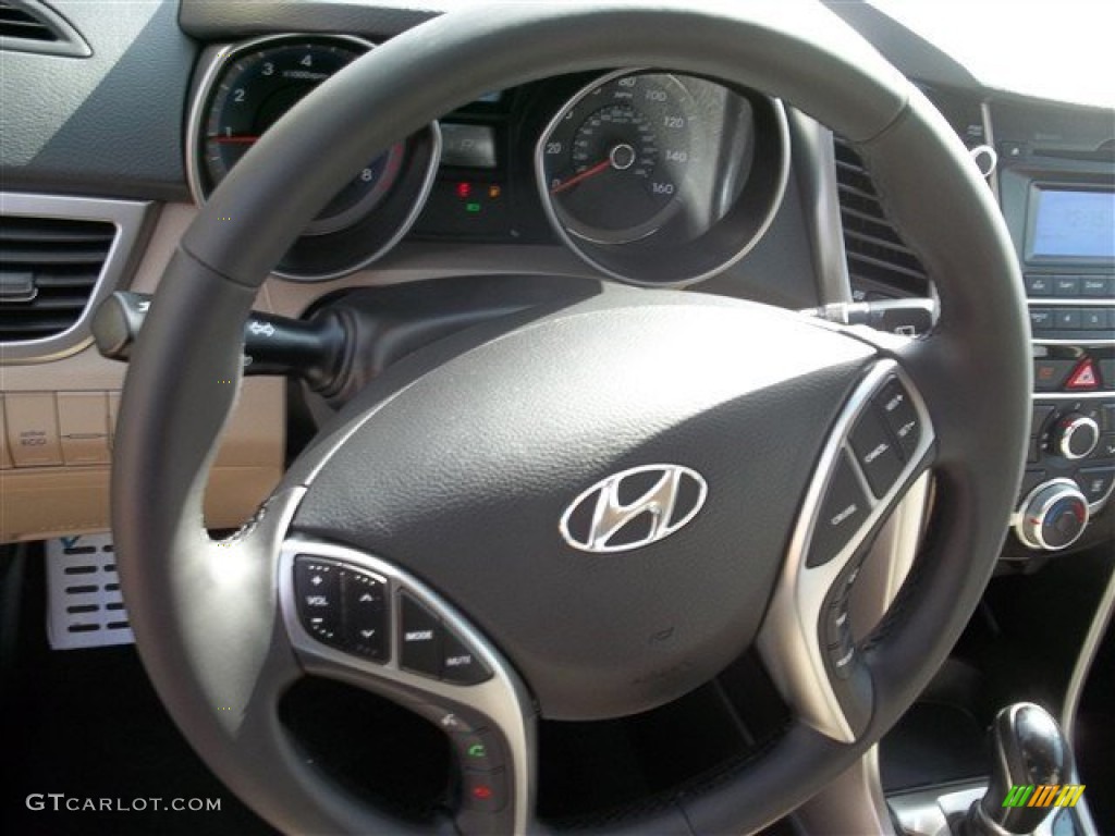 2013 Hyundai Elantra GT Beige Steering Wheel Photo #78098243