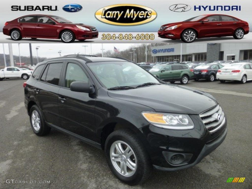 2012 Santa Fe GLS AWD - Twilight Black / Beige photo #1