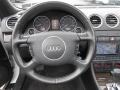 2005 Audi S4 Ebony Interior Steering Wheel Photo
