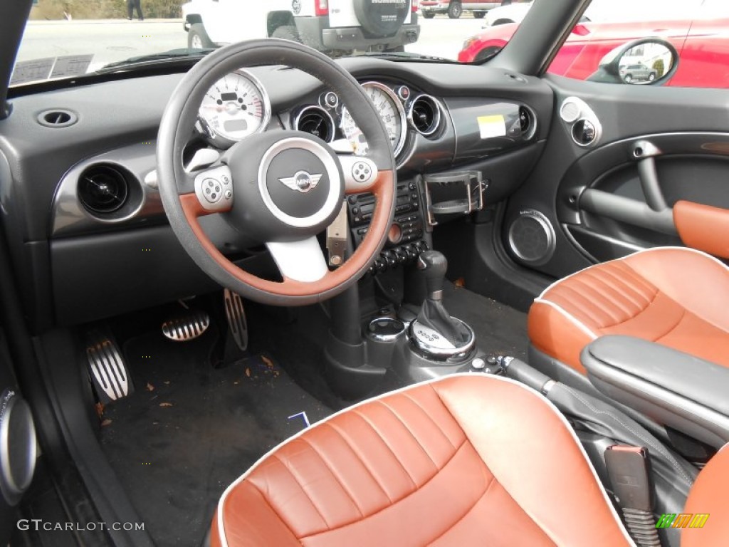 Malt Brown English Leather Interior 2008 Mini Cooper S Convertible Sidewalk Edition Photo #78104630