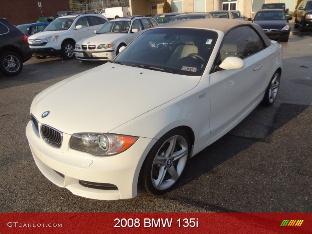 2008 1 Series 135i Convertible - Alpine White / Savanna Beige photo #1
