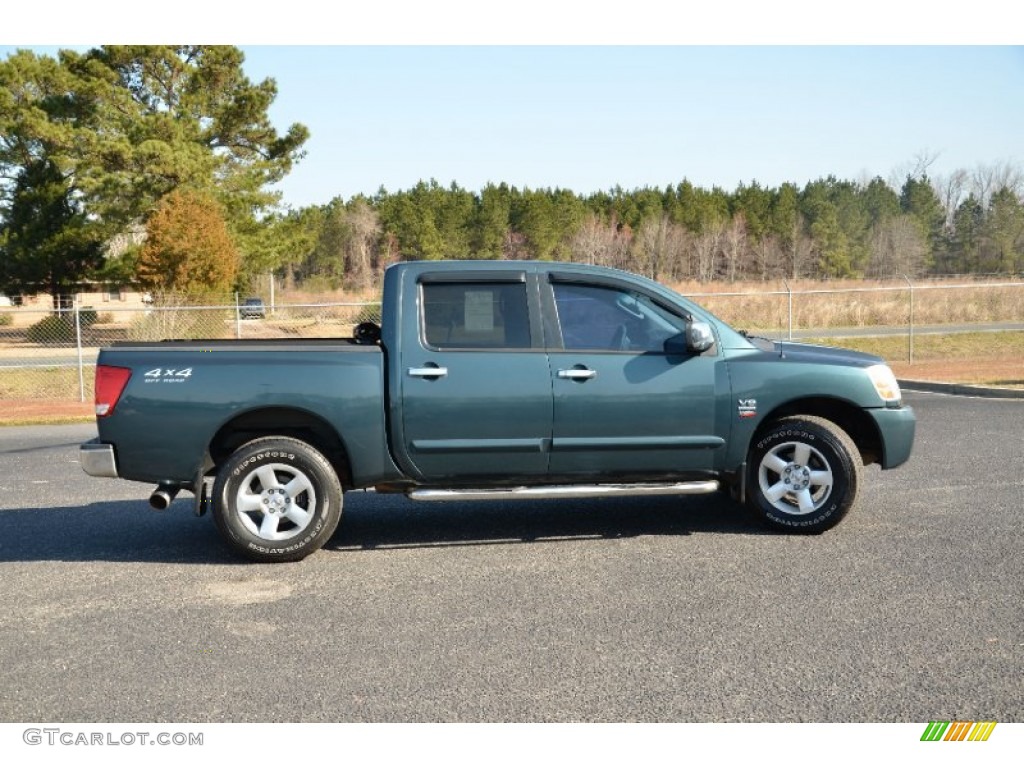 2004 Titan SE Crew Cab 4x4 - Deep Water Blue/Green / Graphite/Titanium photo #4