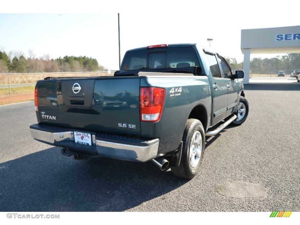 2004 Titan SE Crew Cab 4x4 - Deep Water Blue/Green / Graphite/Titanium photo #5