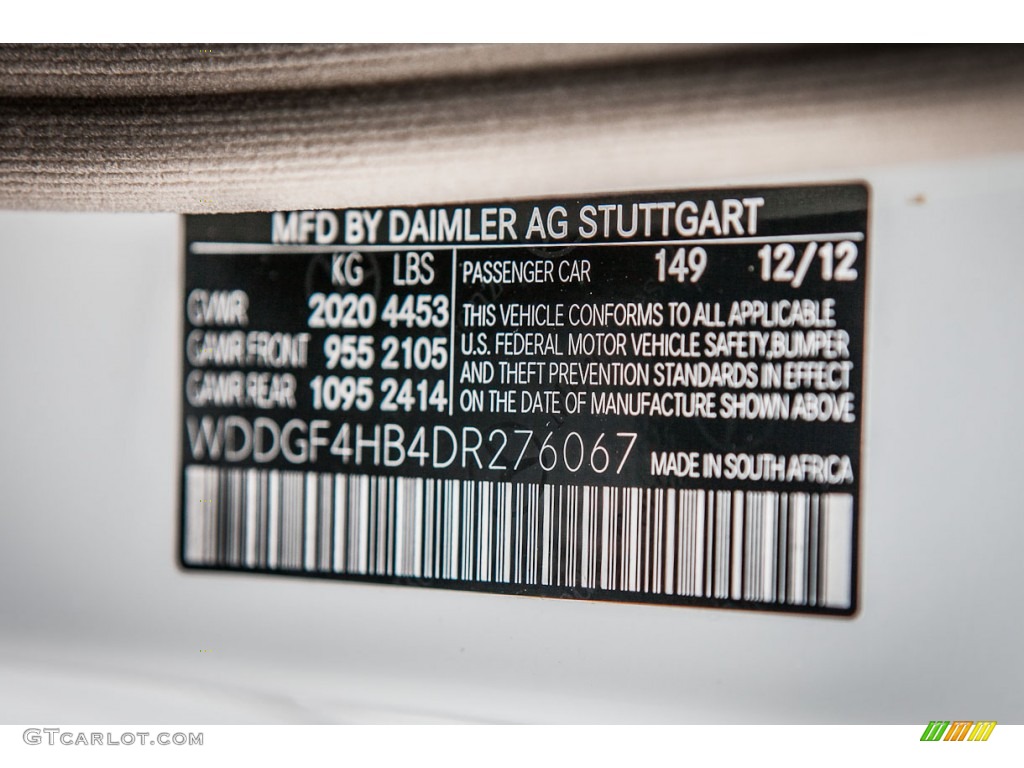 2013 C Color Code 149 for Polar White Photo #78108107