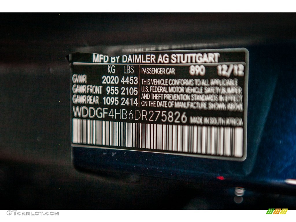 2013 C Color Code 890 for Lunar Blue Metallic Photo #78108419