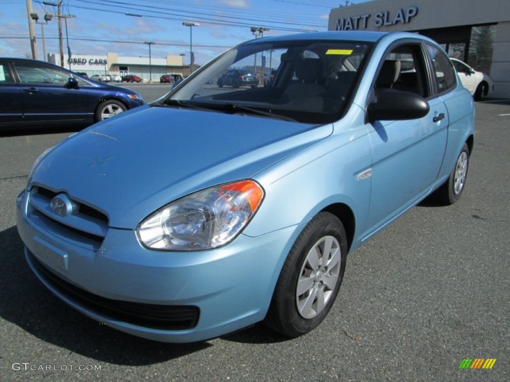 2008 Accent GS Coupe - Ice Blue / Gray photo #2