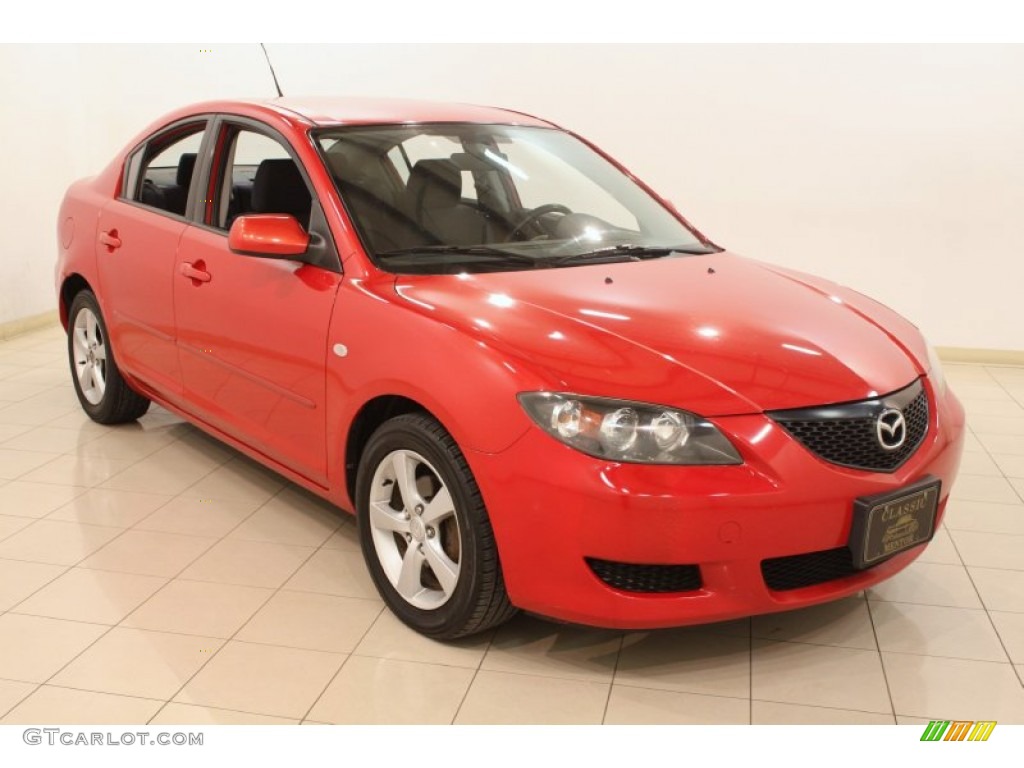 2004 MAZDA3 i Sedan - Velocity Red / Black photo #1