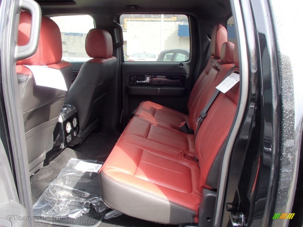 Limited Unique Red Leather Interior 2013 Ford F150 Limited SuperCrew 4x4 Photo #78109857
