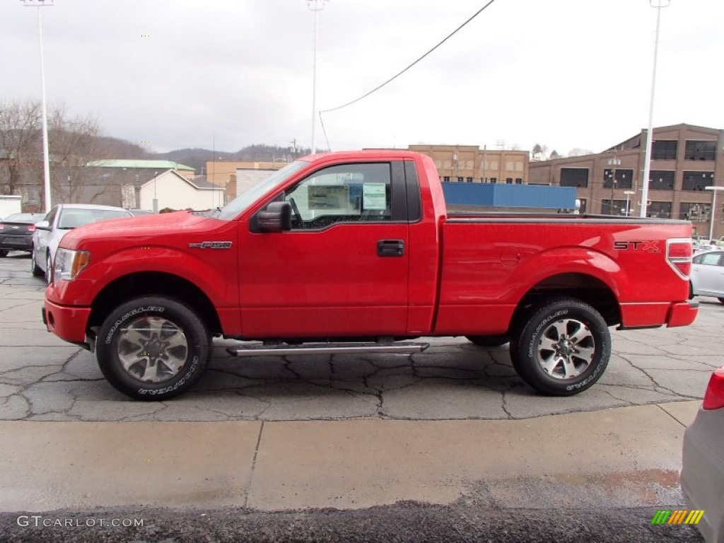 Race Red 2013 Ford F150 STX Regular Cab 4x4 Exterior Photo #78110086