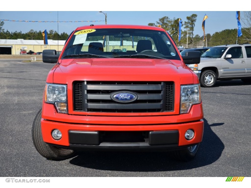 2009 F150 STX Regular Cab - Bright Red / Stone/Medium Stone photo #2