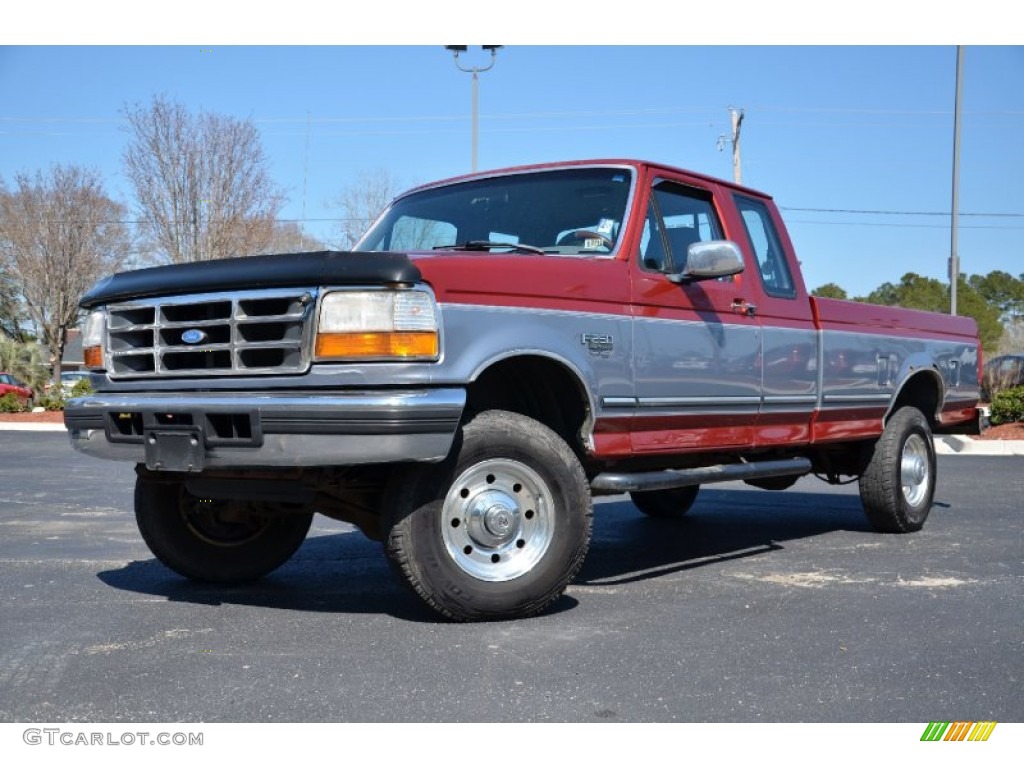 1997 F250 XLT Extended Cab 4x4 - Toreador Red Metallic / Medium Graphite photo #1