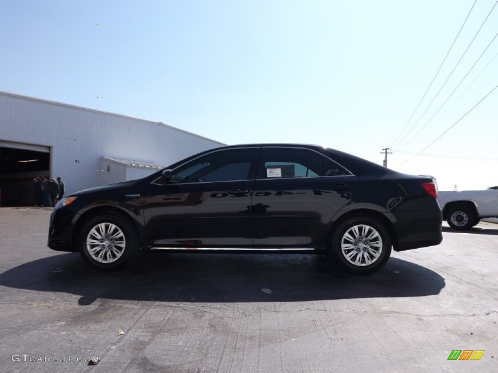 2013 Camry Hybrid LE - Attitude Black Metallic / Ivory photo #4